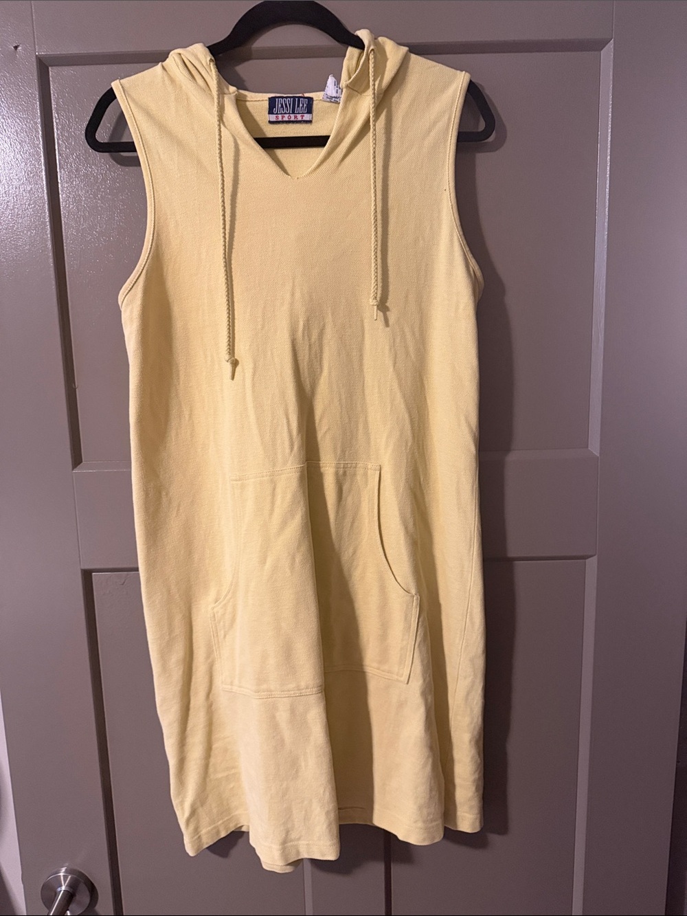 Yellow Sleeveless Hoodie Cover-Up Dress